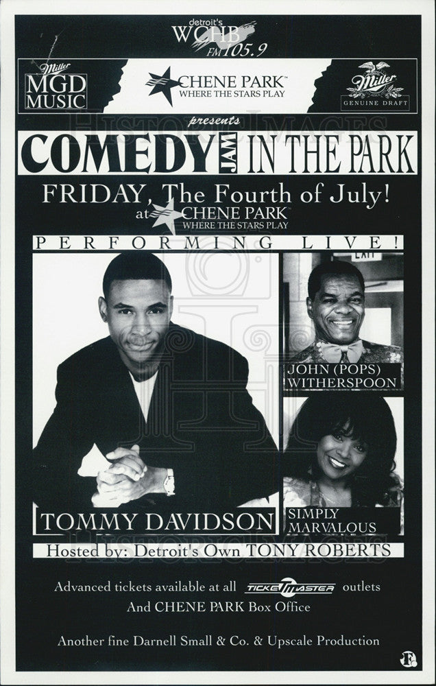 Press Photo John Witherspoon, Simply Marvalous,Tommy Davidson Comedy in the Park - Historic Images