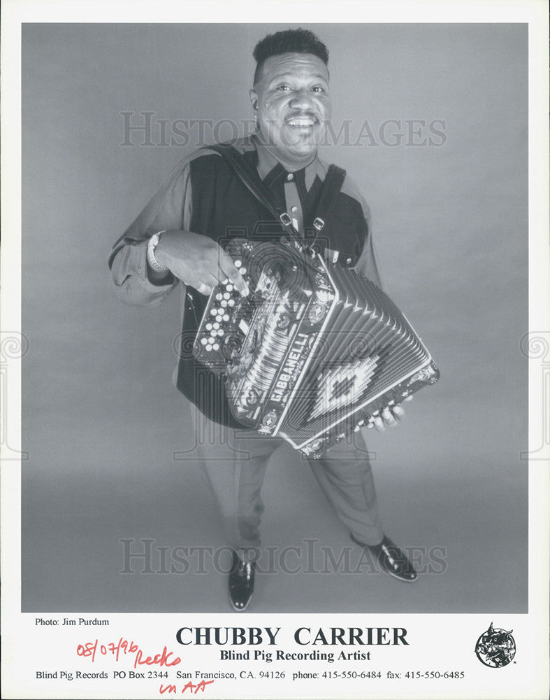 1996 Press Photo Chubby Carrier Blind Pig Recording artist - Historic Images