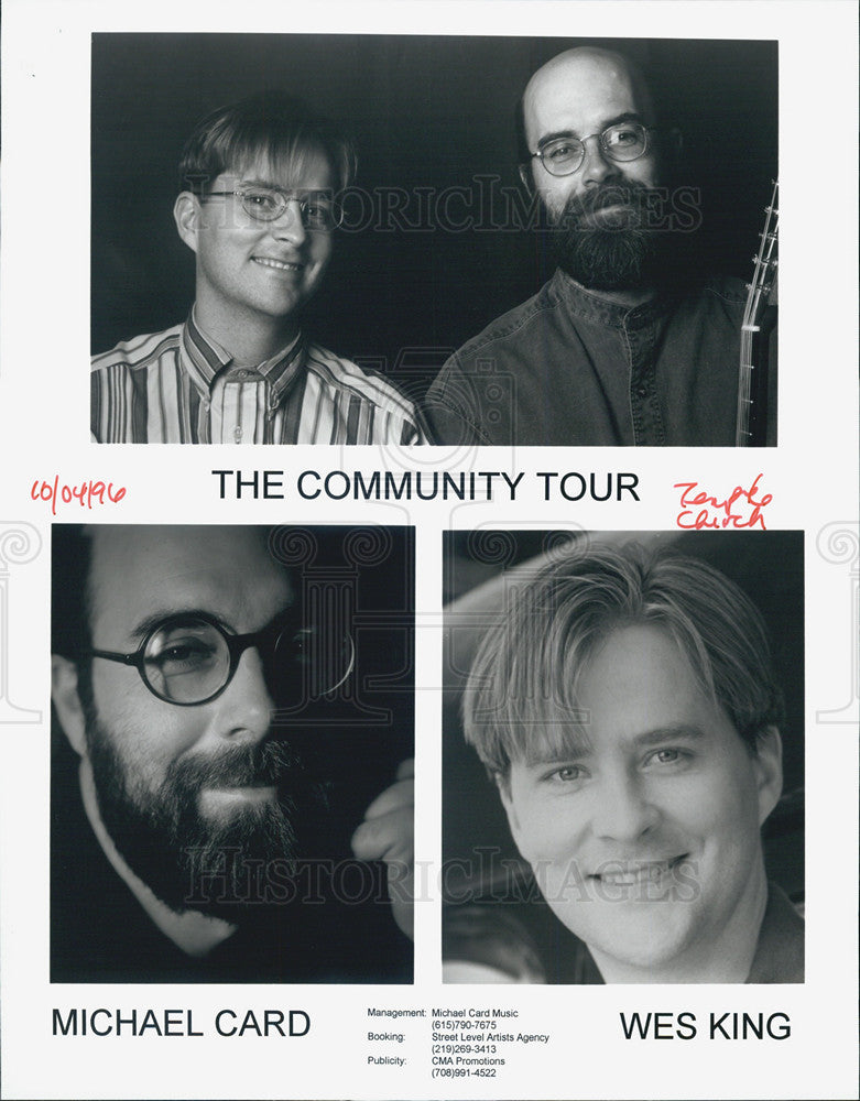 Press Photo Michael Card Wes King The Community Tour Christian Contemporary - Historic Images