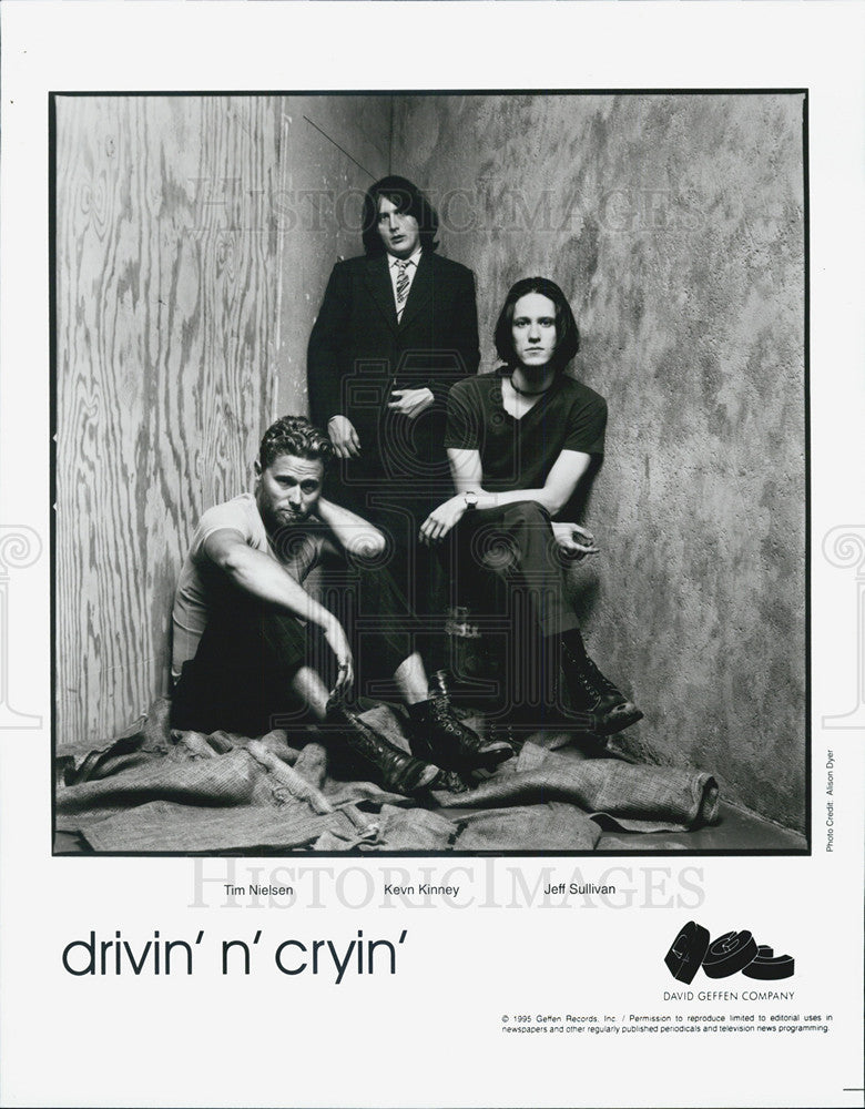 1995 Press Photo Tin Nielsen, Keven Kinney, Jeff Sullivan, Drivin n Cryin - Historic Images