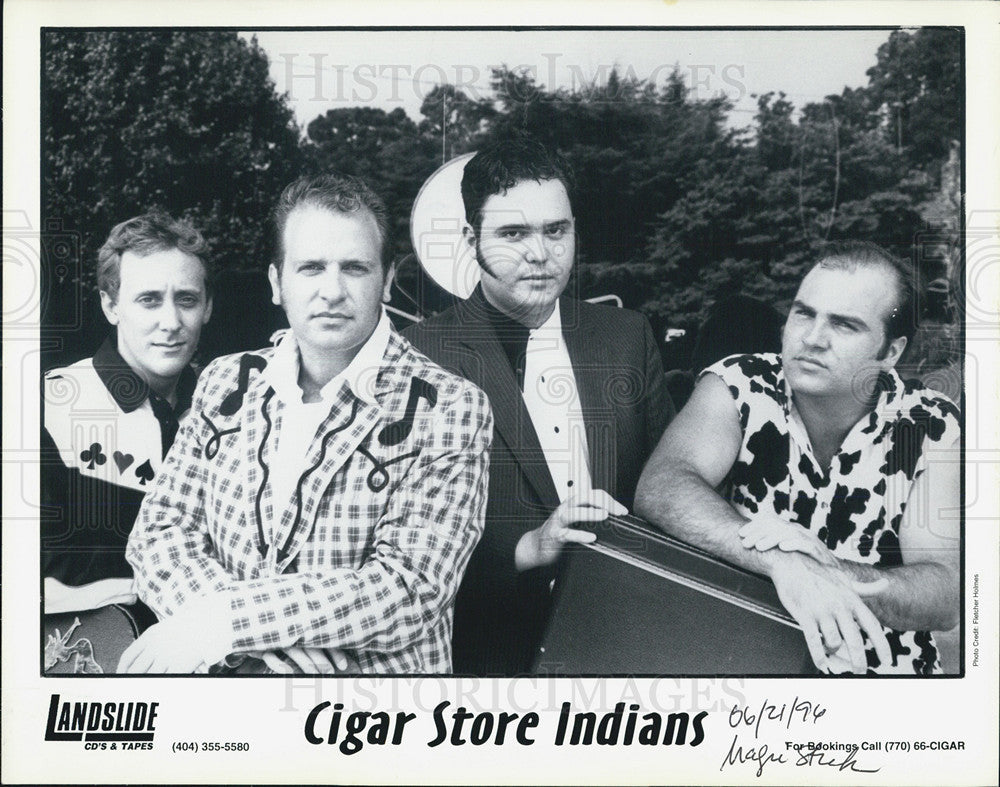 1996 Press Photo Band,Cigar Store Indians - Historic Images