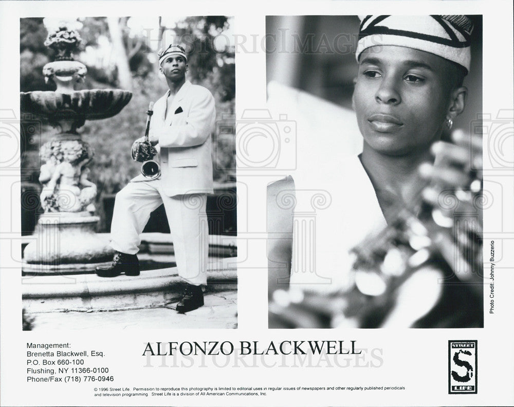 1996 Press Photo Alfonzo Blackwell Jazz Saxophonist Producer Producer Pianist - Historic Images