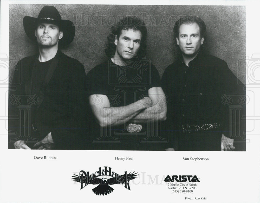 Press Photo of Countryband Blackhawk: Dave Robbins, Henry Paul, Van Stephenson - Historic Images