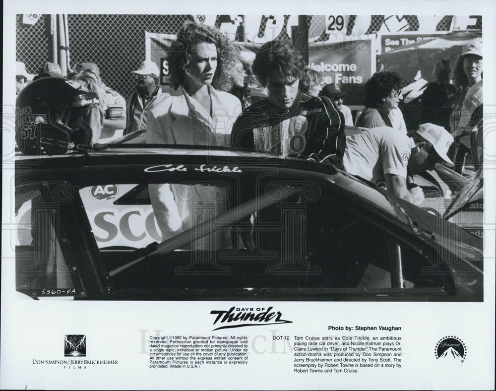 1990 Press Photo Nichole Kidman and Tom Cruise in Days of Thunder - Historic Images