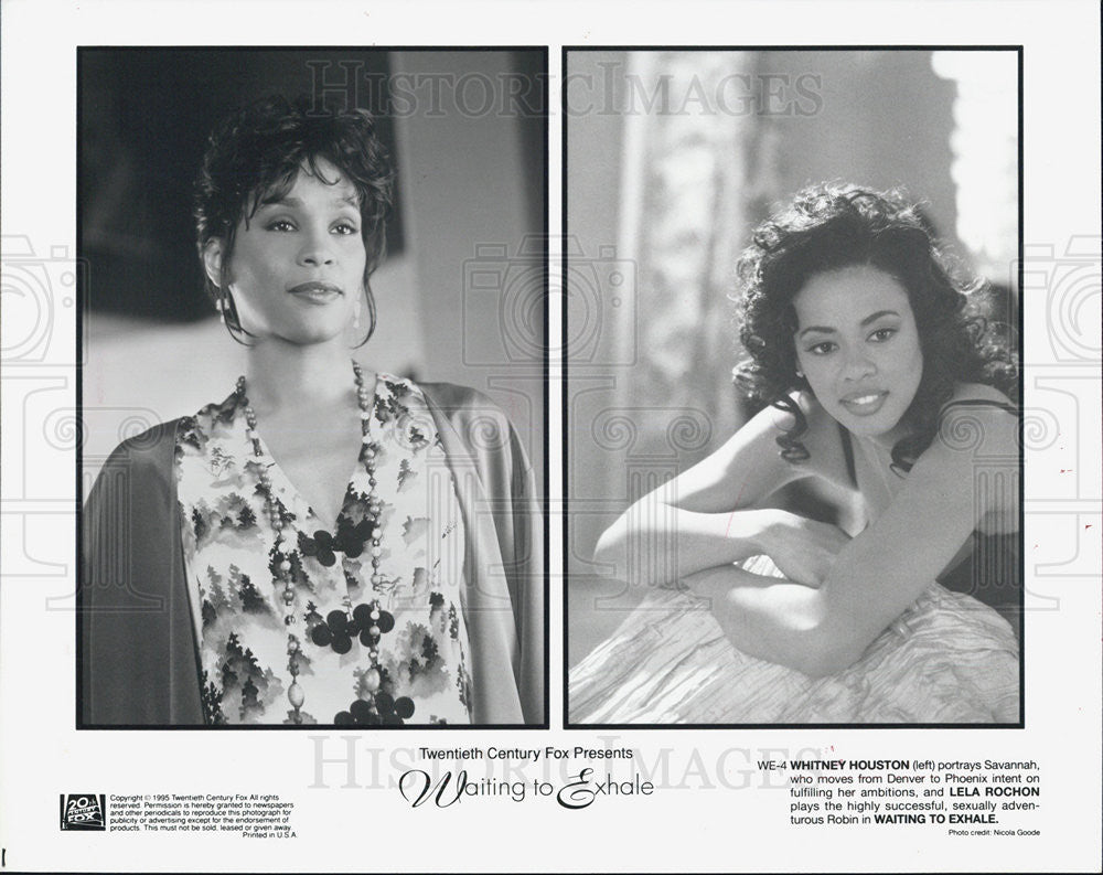 1995 Press Photo Whitney Houston and Lela Rochon in film Waiting To Exhale - Historic Images