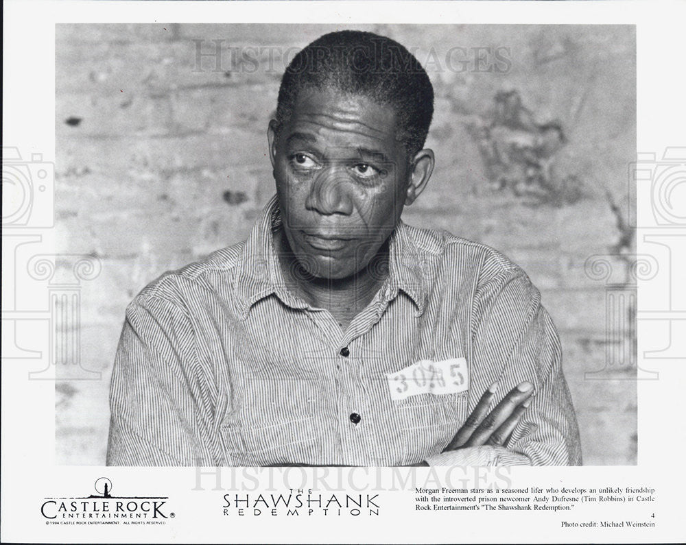 1994 Press Photo Morgan Freeman in the film, The Shawshank Redemption - Historic Images