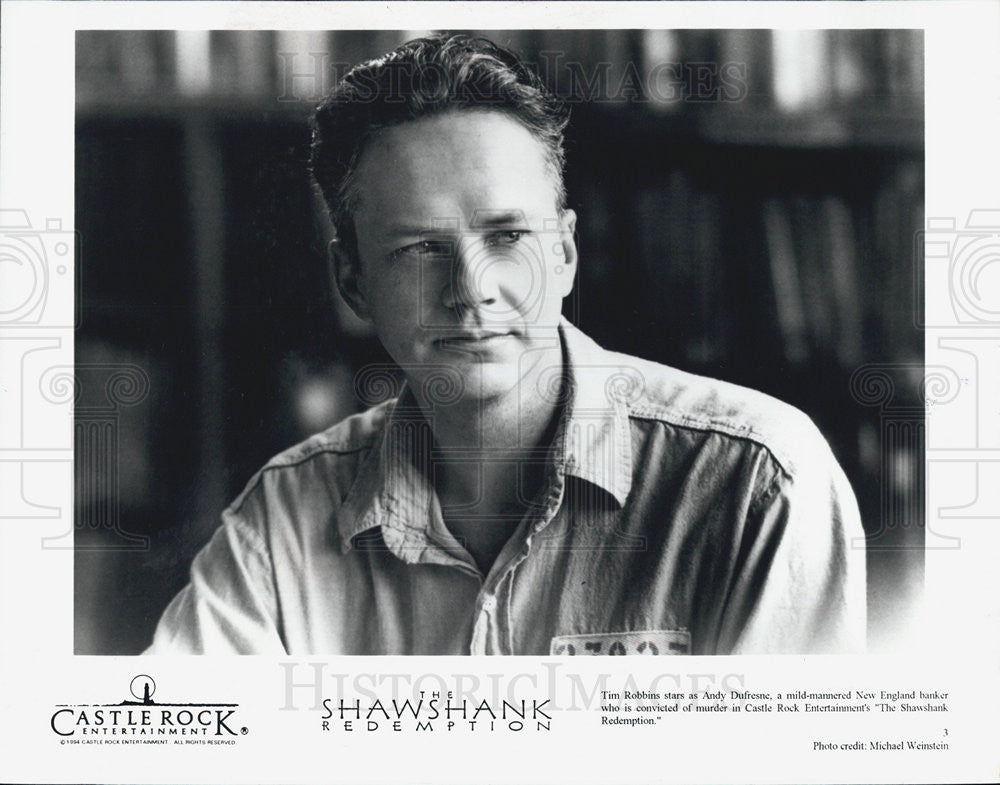 1994 Press Photo Tim Robbins in the film, The Shawshank Redemption - Historic Images