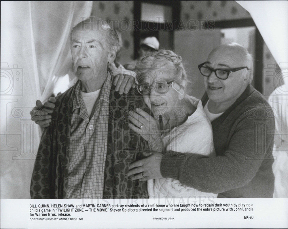 1983 Press Photo Bill Quinn, Helen Shaw, Martin Garner, Twilight Zone- The Movie - Historic Images