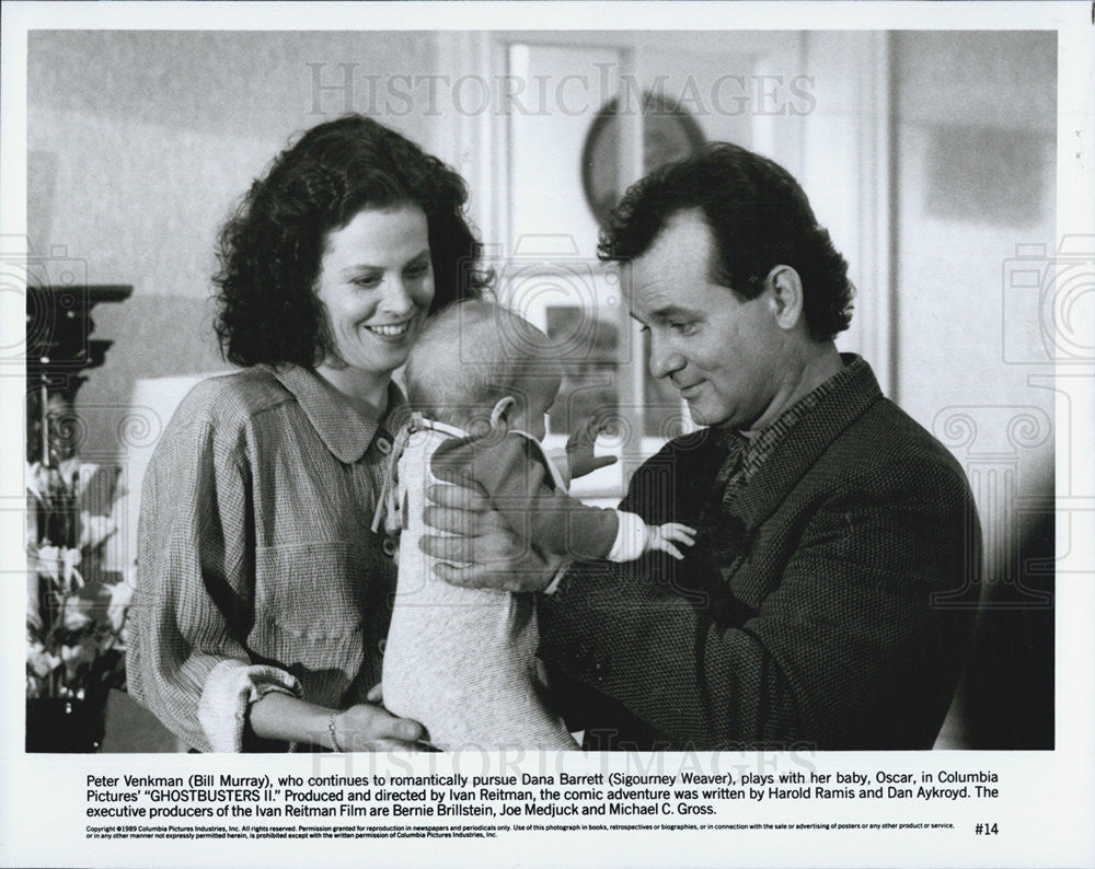 1989 Press Photo Sigourney Weaver and Bill Murray in the film Ghostbusters II - Historic Images