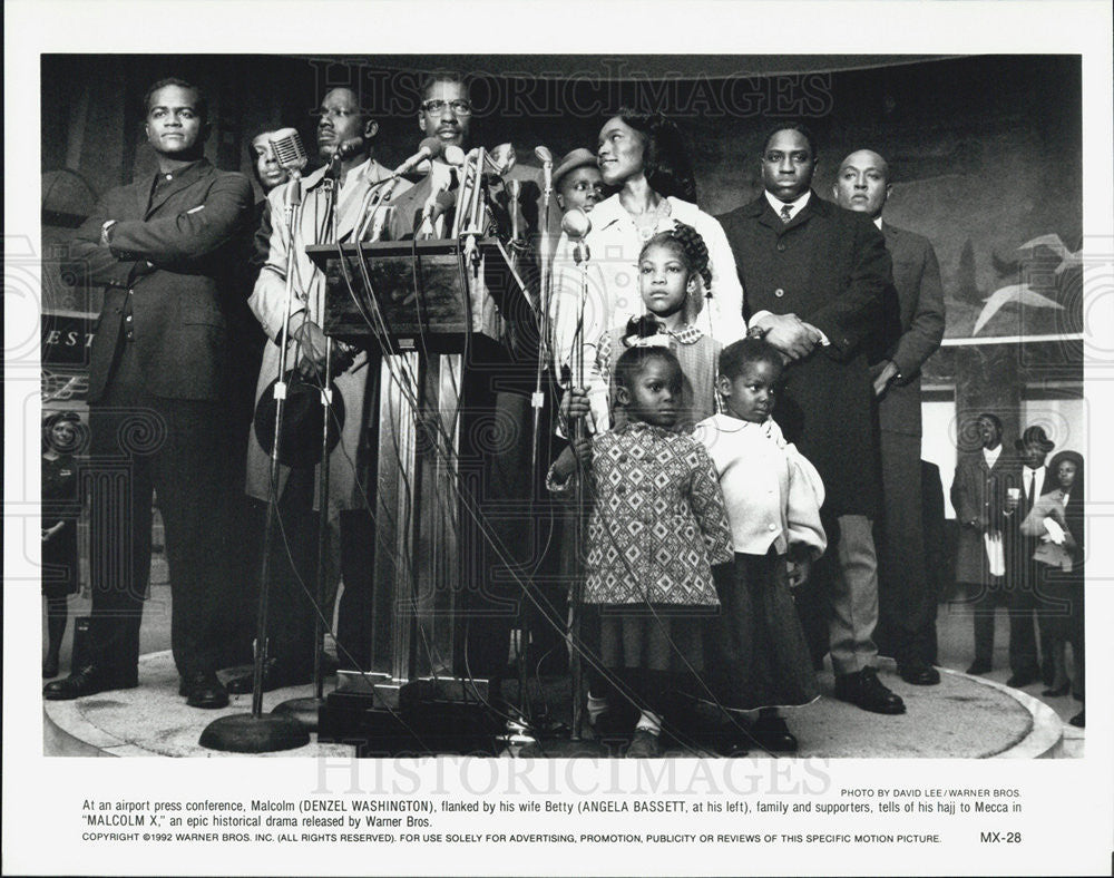 1982 Press Photo Denzel Washington &amp; Angela Bassett in a scene from Malcolm X - Historic Images