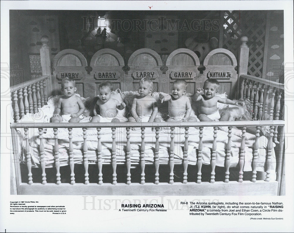 1987 Press Photo The Arizona Quintuplets in the comedy, Raising Arizona - Historic Images