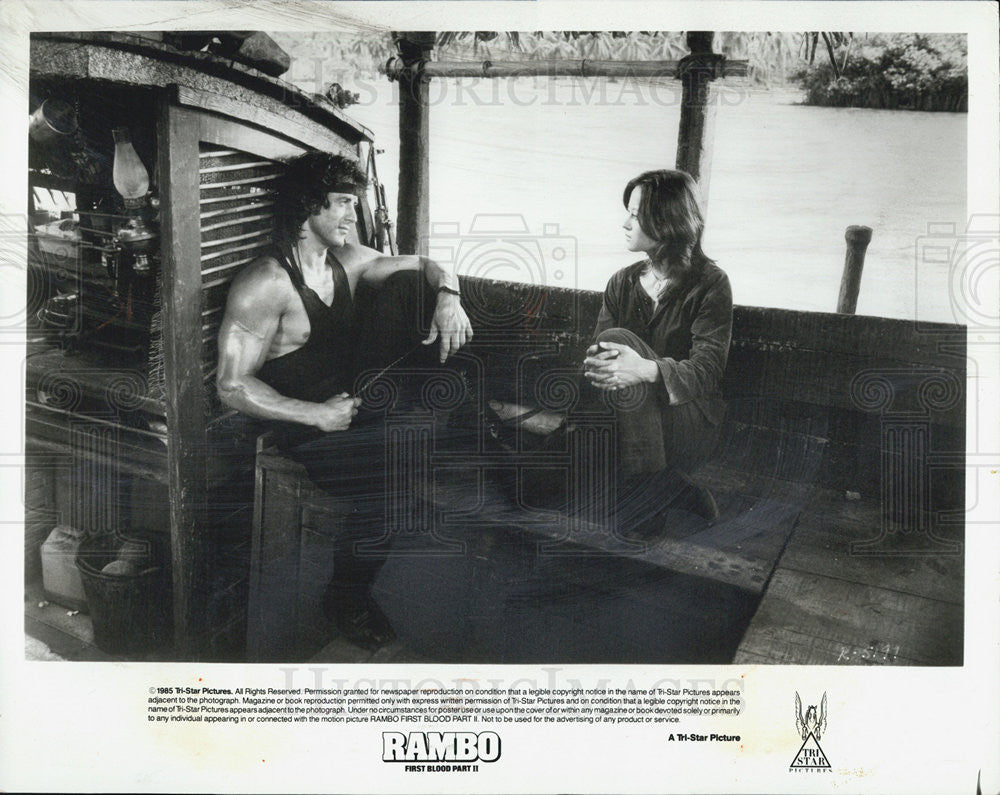1985 Press Photo Sylvester Stallone in the film, Rambo First Blood Part II - Historic Images