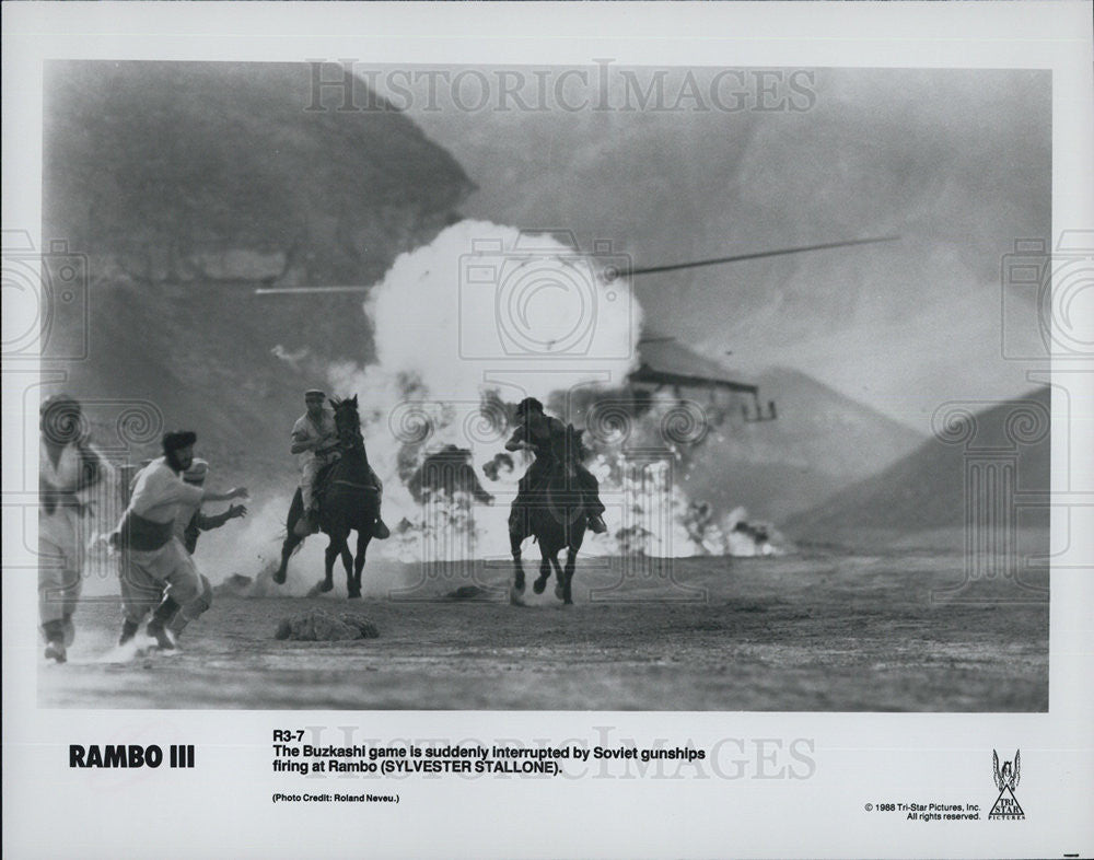 1988 Press Photo Buzkashi game scene from Rambo III - Historic Images