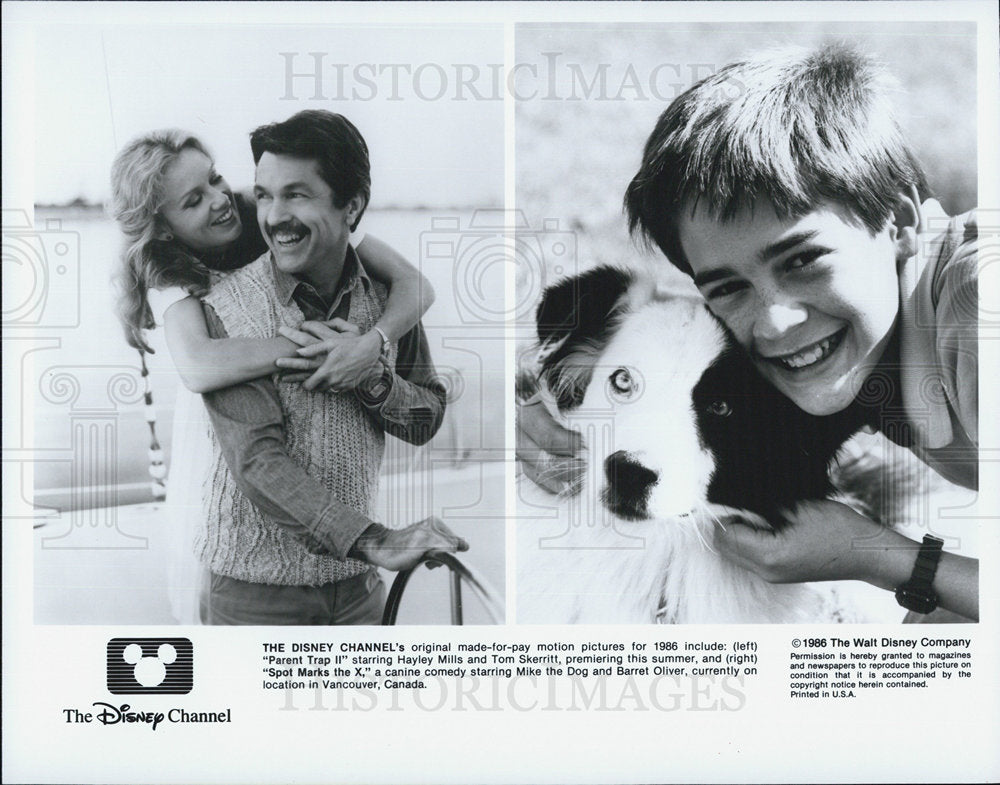 1986 Press Photo Hayley Mills and Tom Skerritt, Parent Trap II