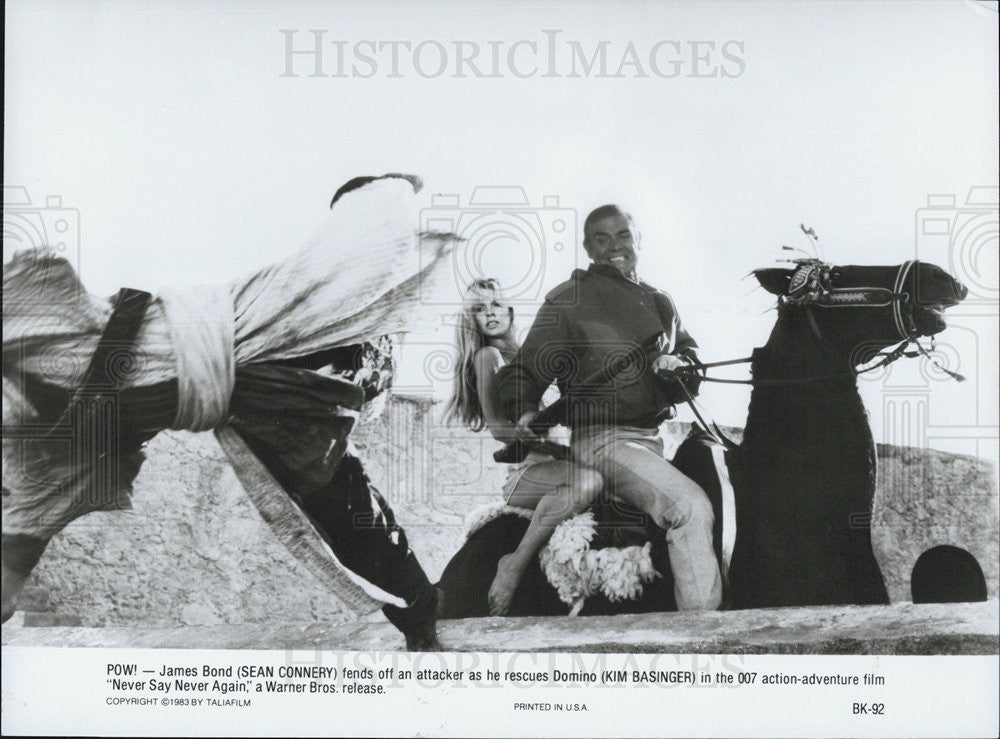 1983 Press Photo Sean Connery and Kim Basinger in Never Say Never Again - Historic Images