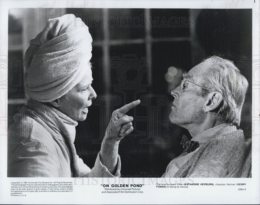 1981 Press Photo Katharine Hepburn Jane Fonda in &quot;On Golden Pond&quot; - Historic Images