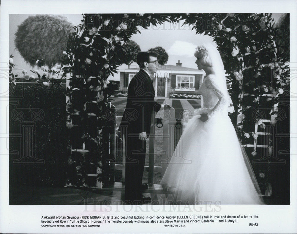 1986 Press Photo Rick Moranis And Ellen Greene Star In &quot;Little Shop Of Horrors&quot; - Historic Images