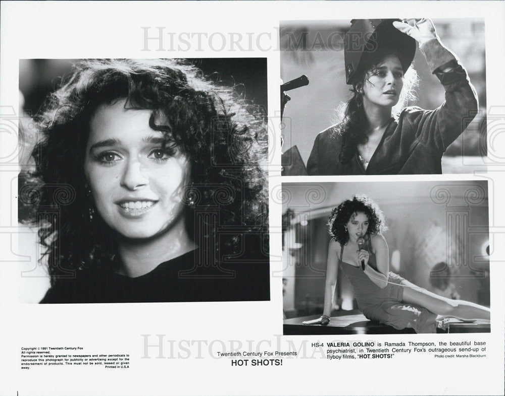 1991 Press Photo Valeria Golino Star As Ramada Thompson In "Hot Shots!" - Historic Images