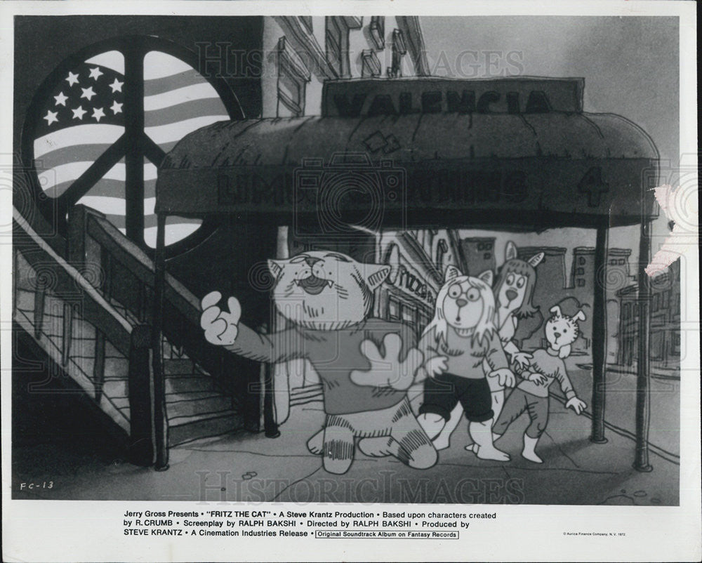 1972 Press Photo &quot;Fritz The Cat&quot; Cartoon Scene - Historic Images