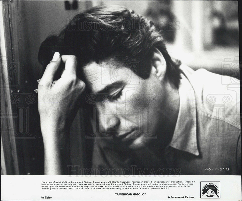 1980 Press Photo Actor Richard Gere in "American Gigolo" - Historic Images