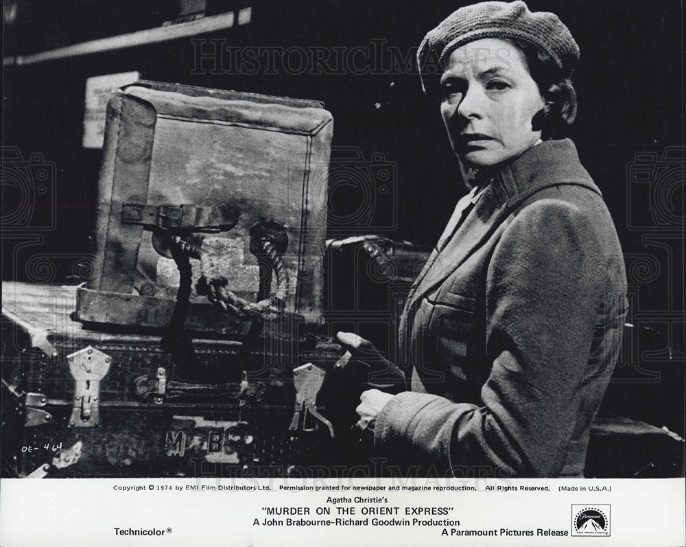 1974 Press Photo Ingrid Bergman Stars in &quot;Murder on the Orient Express&quot; - Historic Images