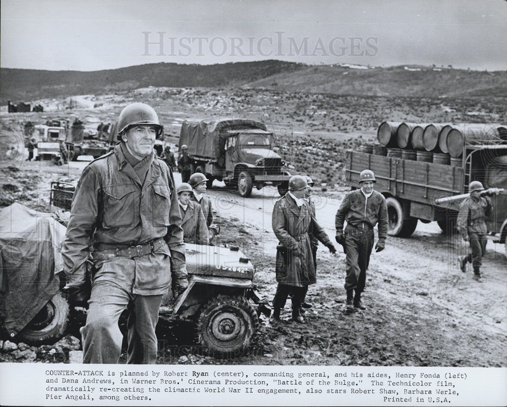 1969 Press Photo Fonda, Ryan, and Andrews in &quot;Battle of the Bulge&quot; - Historic Images