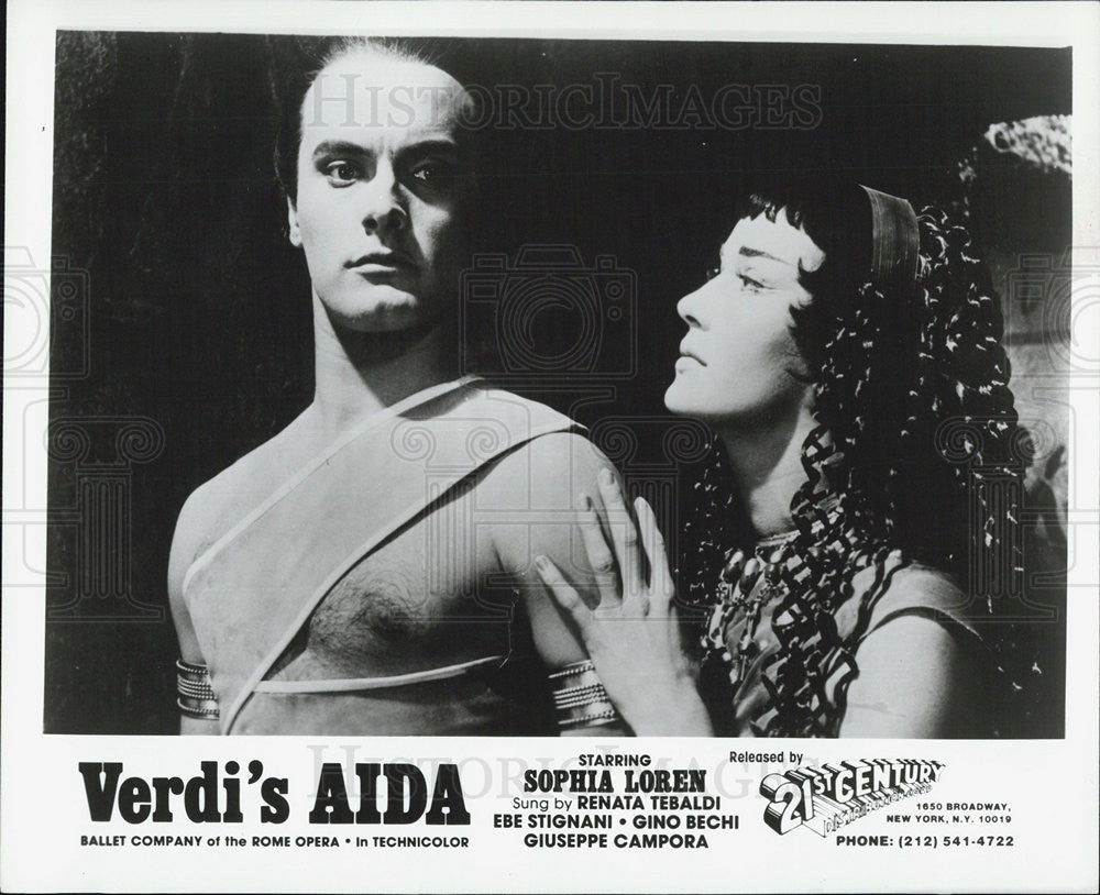 Press Photo Sophia Loren And Gino Bechi In Verdi's Opera "Aida" - Historic Images