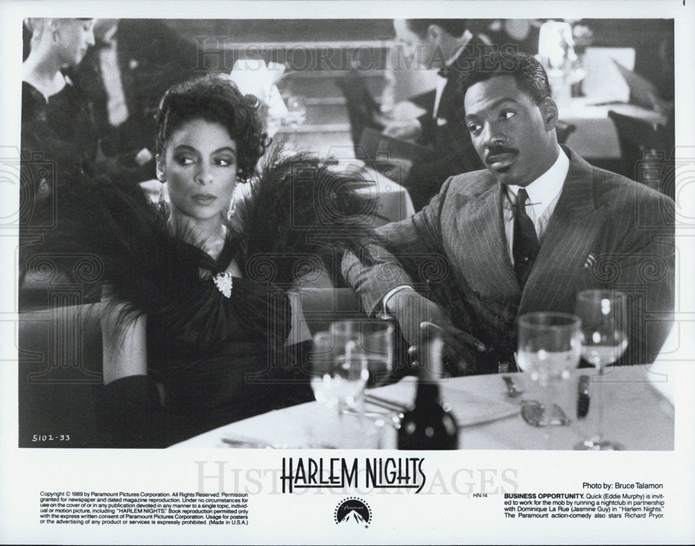 1989 Press Photo Eddie Murphy And Jasmine Guy In Movie &quot;Harlem Nights&quot; - Historic Images