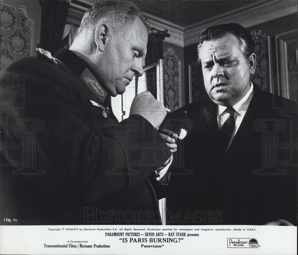 1966 Press Photo Orson Welles in &quot;Is Paris Burning&quot;. - Historic Images