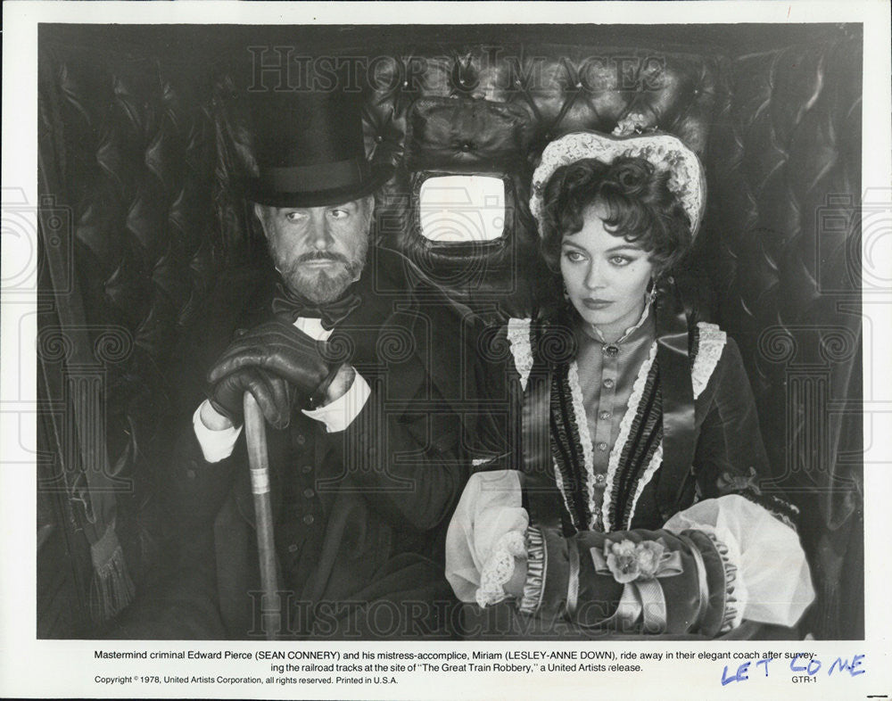 1978 Press Photo Lesley-Anne down and Sean Connery in &quot;The Great Train Robbery&quot;. - Historic Images