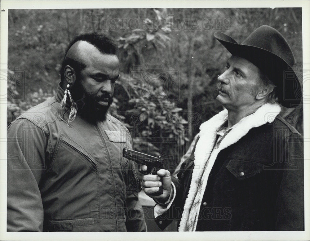 1986 Press Photo Jack Starret and Mr. T in &quot;The Duke of Whispering Pines&quot;. - Historic Images