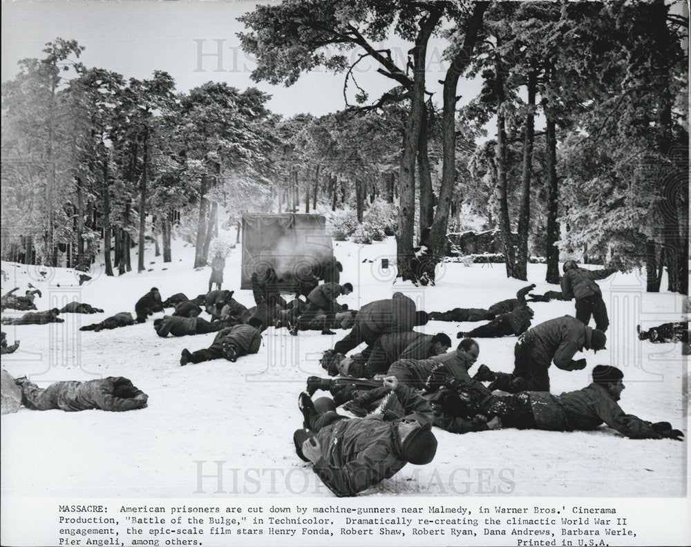 1966 Press Photo Battle Scene From Warner Brothers Film &quot;Battle Of The Bulge&quot; - Historic Images