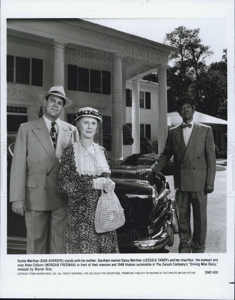 1990 Press Photo Aykroyd, Tandy, and Freeman in &quot;Driving Miss Daisy&quot; - Historic Images