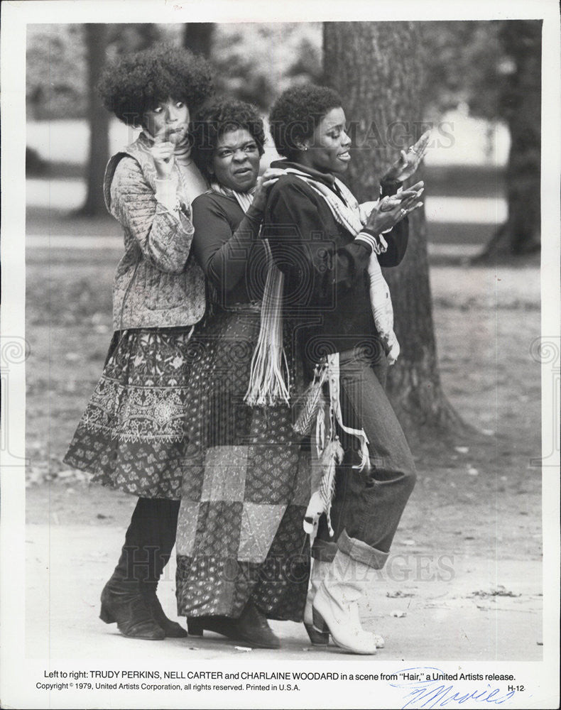 1979 Press Photo Trudy Perkins,Nell Carter and Charlaine Woodard in "Hair". - Historic Images