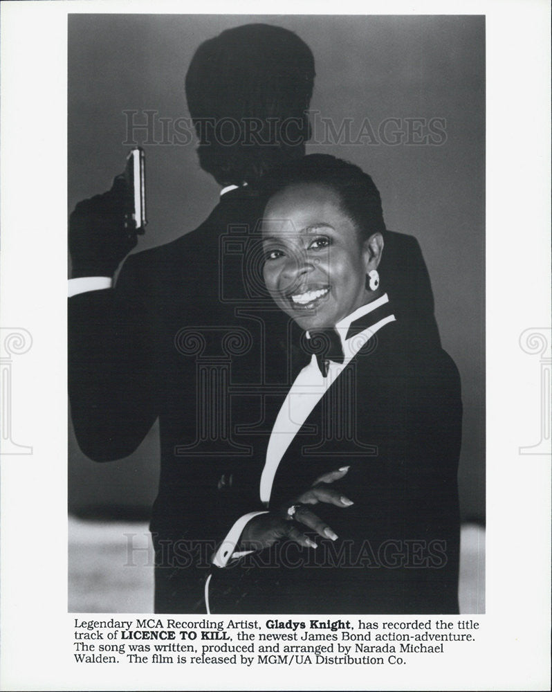 Press Photo Gladys Knight Records Title Track to Bond Movie "License to Kill" - Historic Images
