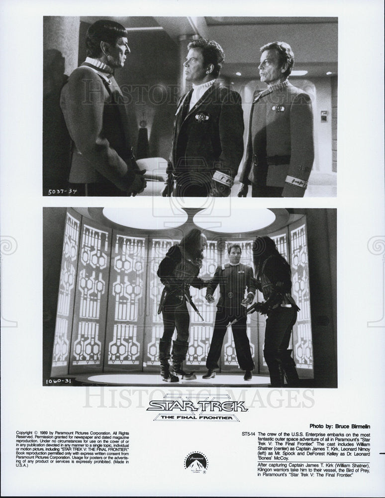 1989 Press Photo Shatner, Kelley &amp; Nimoy In &quot;Star Trek V The Final Frontier&quot; - Historic Images