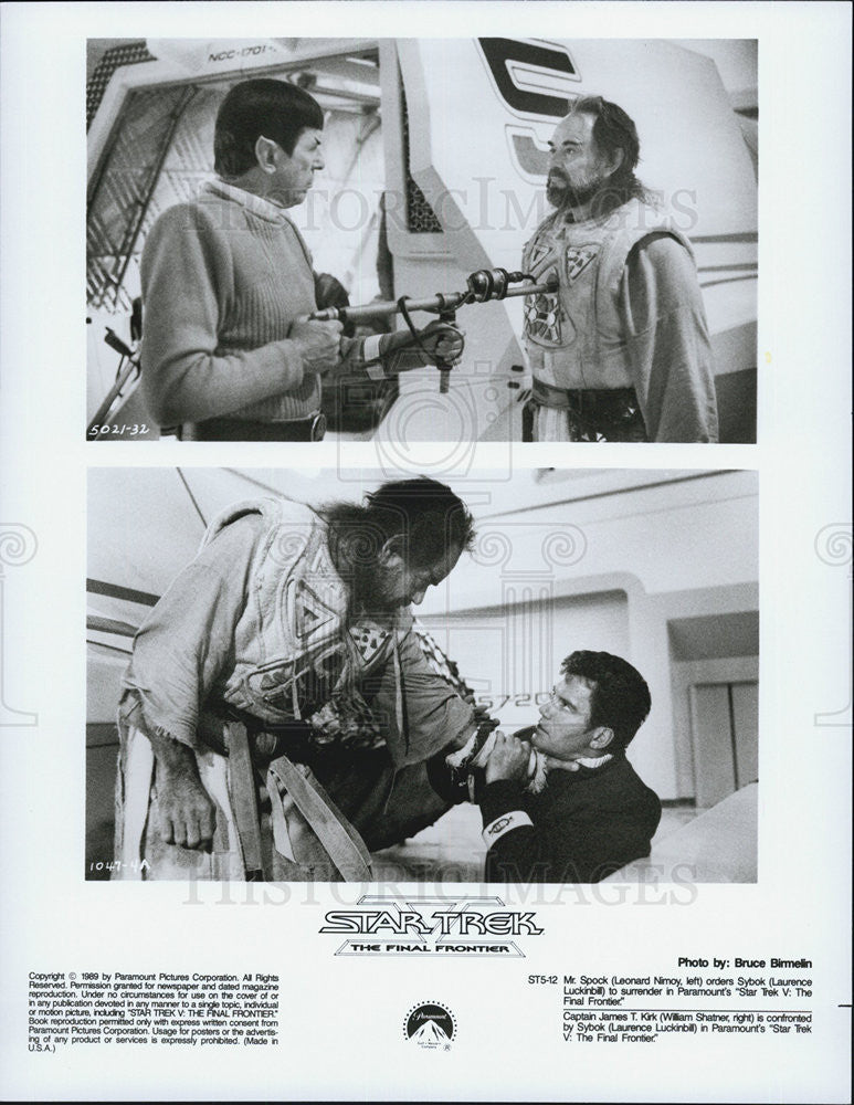 1989 Press Photo Nimoy And Luckinbill In "Star Trek V: The Final Frontier" - Historic Images