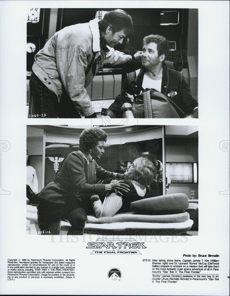 1989 Press Photo Shatner And Kelley In Movie &quot;Star Trek V: The Final Frontier&quot; - Historic Images