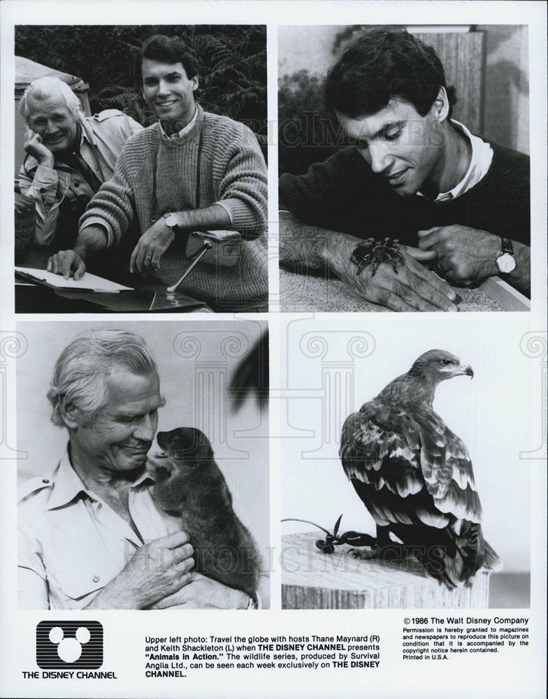 1986 Press Photo Thane Maynard and Keith Shackleton in "Animal Action". - Historic Images