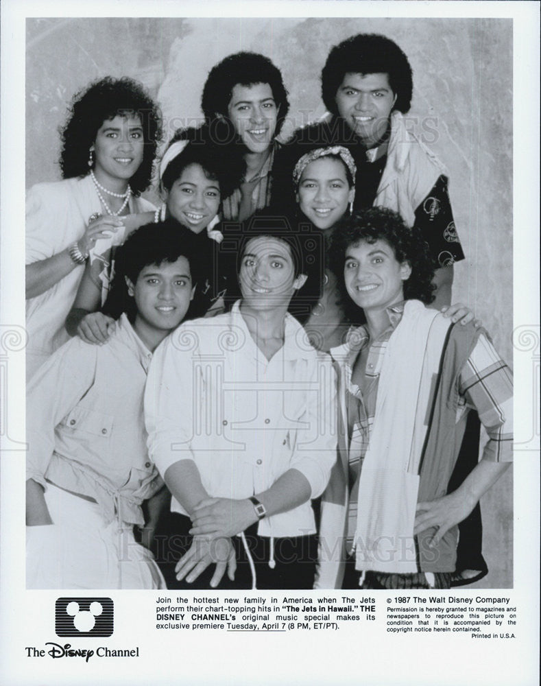 1987 Press Photo Cast of "The Jets in Hawaii"The Disney Channel's". - Historic Images