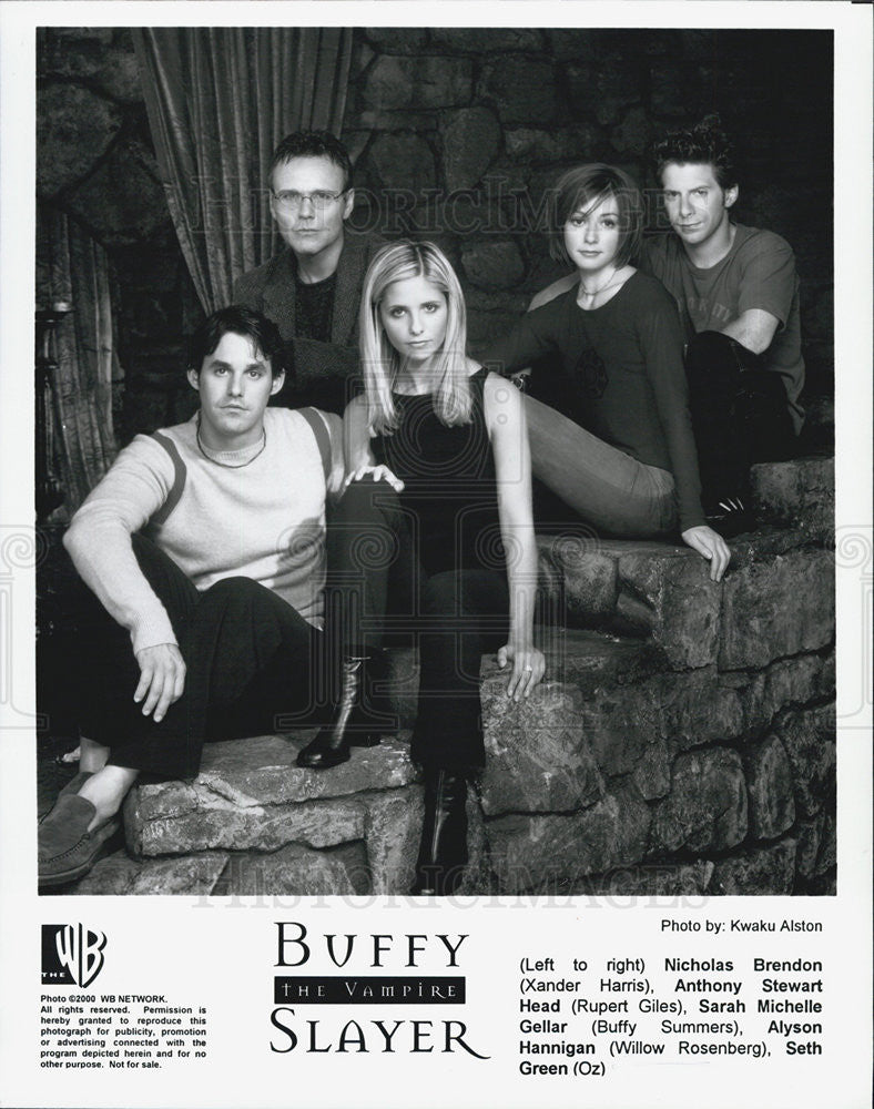 2000 Press Photo Brendon, Head, Gellar &amp; Hannigan In &quot;Buffy The Vampire Slayer&quot; - Historic Images