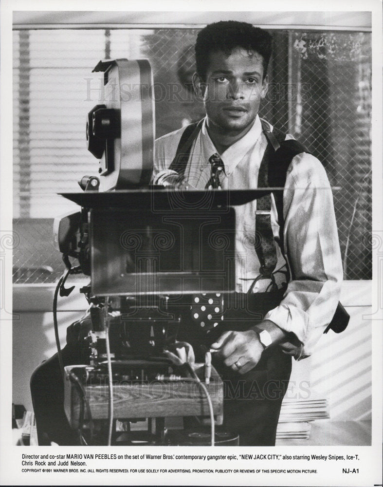 1991 Press Photo Director Marion Van Peebles in &quot;New Jack City&quot;. - Historic Images