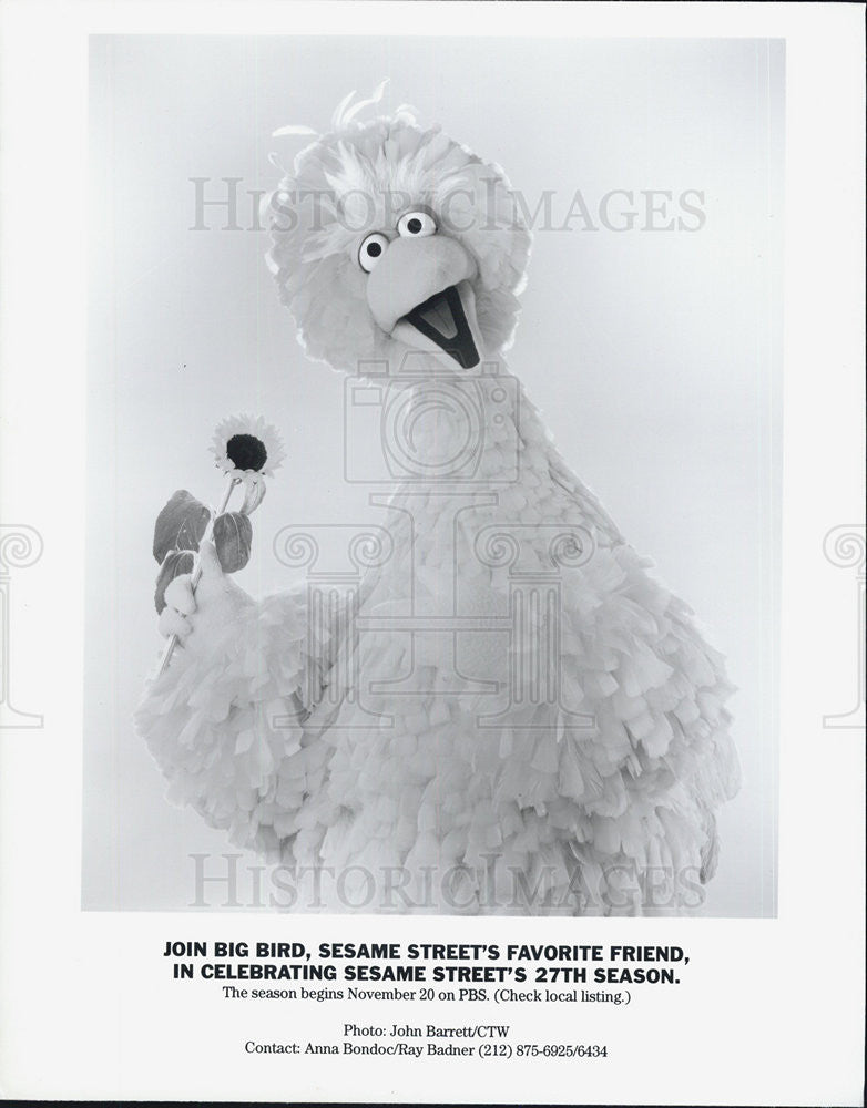 Press Photo Big Bird Of &quot;Sesame Street&quot; Celebrates 27th Season On Television - Historic Images