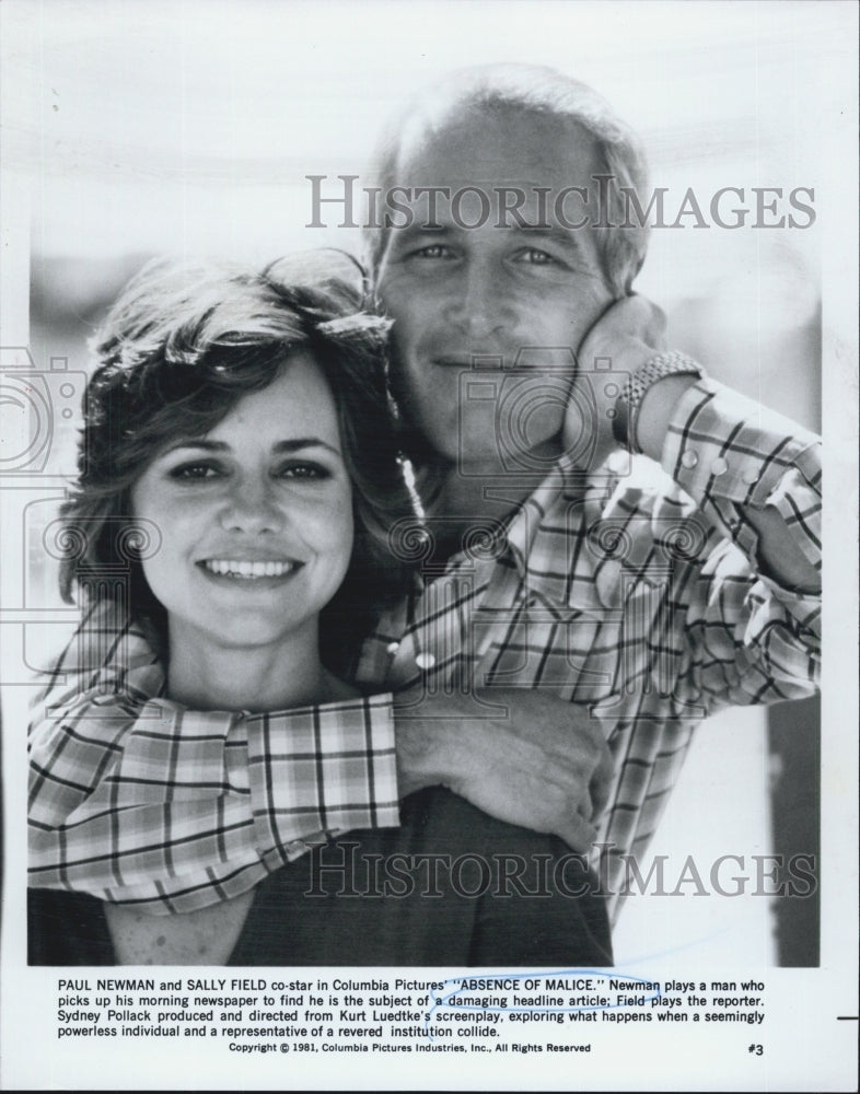 1981 Press Photo Paul Newman And Sally Field In Movie "Absence Of Malice"- Historic Images