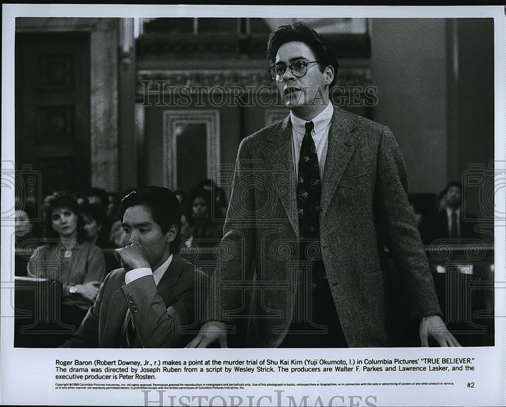 1989 Press Photo Robert Downey Jr, Actor in &quot;True Believer&quot;- Historic Images