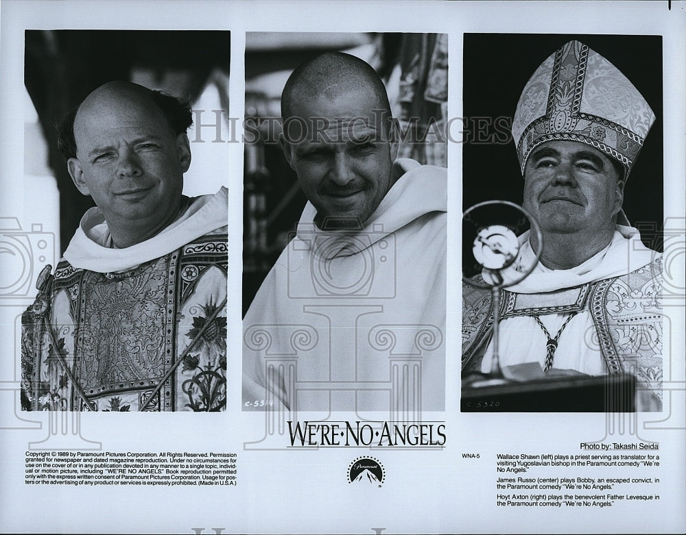 1989 Press Photo Wallace Shawn, James Russo, Hoyt Axton &quot;We&#39;re No Angels&quot;- Historic Images