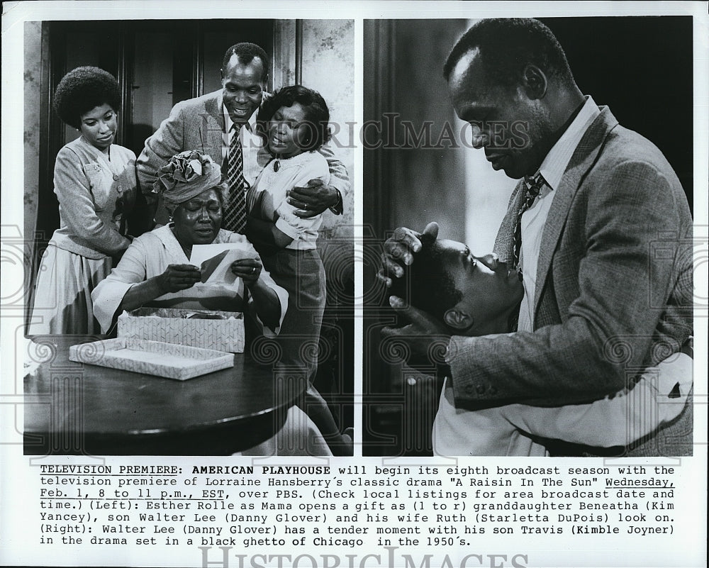 1989 Press Photo Actor Danny Glover &amp; Kim Yancey In &quot;American Playhouse&quot;- Historic Images