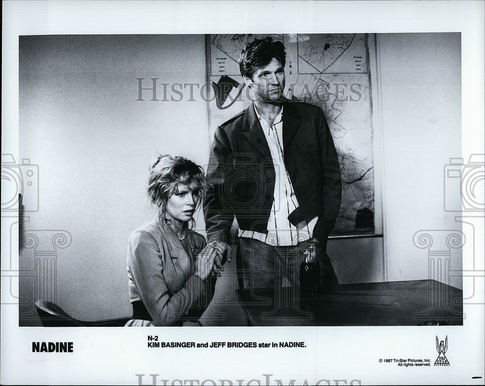 1987 Press Photo &quot;Nadine&quot; Jeff Bridges, Kim Basinger- Historic Images