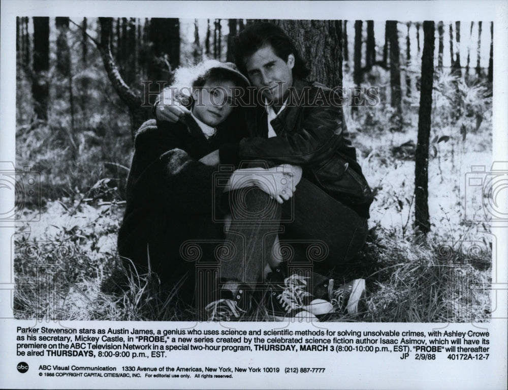 1988 Press Photo Parker Stevenson and Ashley Crowe in &quot;Probe&quot;- Historic Images