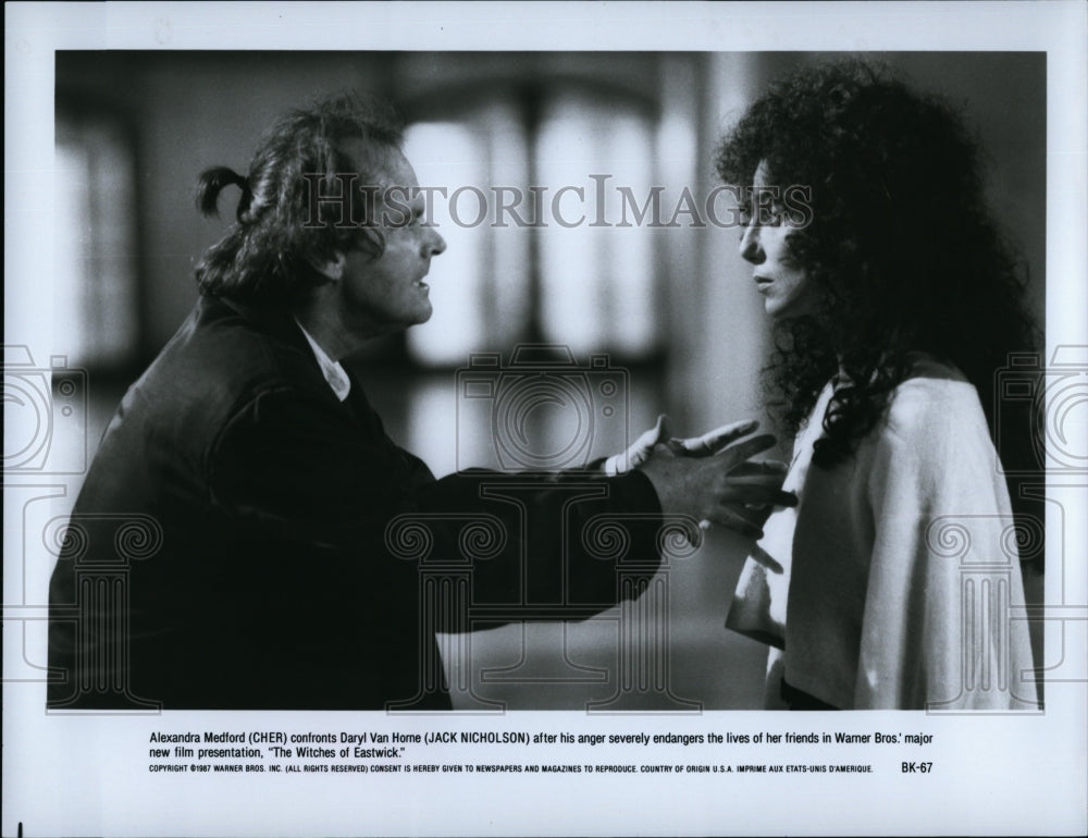 1987 Press Photo Jack Nicholson, Cher &quot;The Witches of Eastwick&quot;- Historic Images